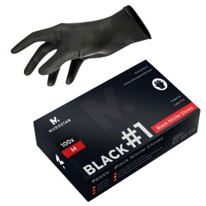 Nitrile - Gloves - black - 100 pcs - powderfree - Black...