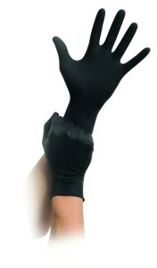 Nitrile - Gloves - black - 100 pcs - powderfree - Black #1 S