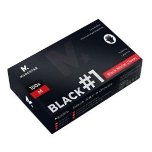 Nitrile - Gloves - black - 100 pcs - powderfree - Black #1 M