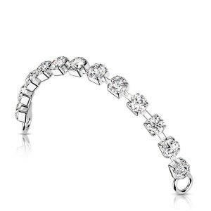 Stone et Connector Chain Crystal Silver 30 mm