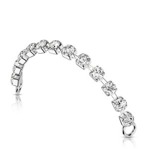 Stone et Connector Chain Crystal Silver 40 mm
