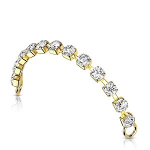 Stone et Connector Chain Crystal Gold 30 mm