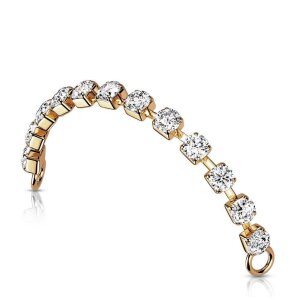 Stone et Connector Chain Crystal Rosegold 30 mm