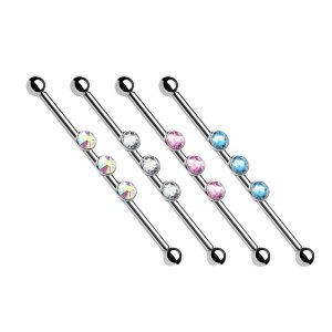 Steel - Industrial Barbell - 3 Crystal - Internal Thread