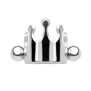 Steel - Ear Cuff - Crown Silver