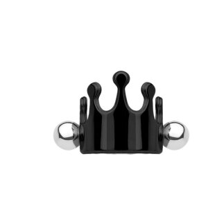 Stahl - Ear Cuff - Krone Schwarz