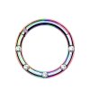 Stahl - Segment Clicker - 5 Kristall Regenbogen 8 mm