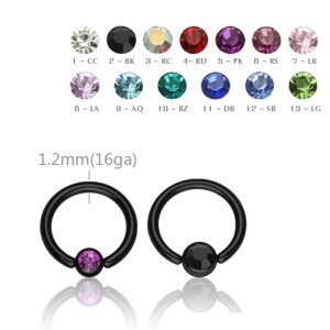 8 mm - 3 mm - CC - Crystal Clear/ Kristallklar - Black...