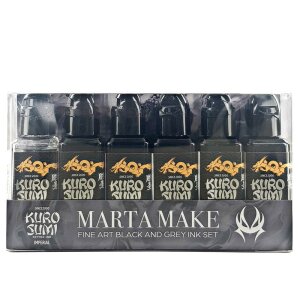 Kuro Sumi Imperial - Marta Make - Fine Art Black and Grey Ink 6er Set -  6x44ml