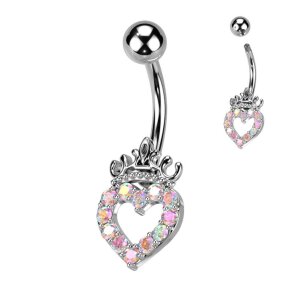 Steel - banana - heart with crown - crystal