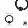 Black Titanium - BCR ball closure ring 1,2 mm - 6 mm - 3 mm