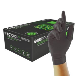 Bio Touch Black - biodegradable nitrile gloves - Unigloves 100 pc small