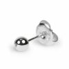 Stahl - Ohrstecker - Kugel - 3 mm - langer Stab - Studex System 75