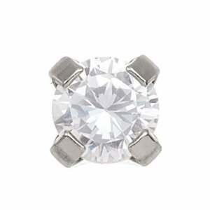 Surgical Stainless Steel - Prong Setting Cubic Zirconia -...