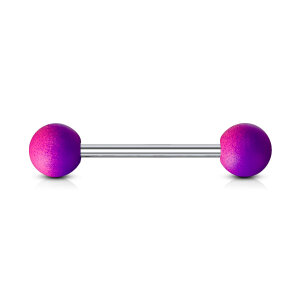 Steel - Barbell - tongue barbell - two-tone with rubber...