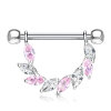 Stahl - Nipple Bar - Marquise - 8 Kristalle Clear/Pink