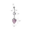 Steel - banana - double crystal - CC - semi-precious stone pendant