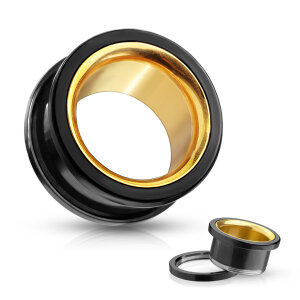 Steel - tunnel - black with gold interior - double flared