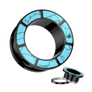 Black Steel - tunnel - with turquoise edge