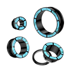 Black Steel - tunnel - with turquoise edge