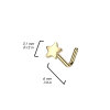 Titanium - Nose Stud - L Shape - Star