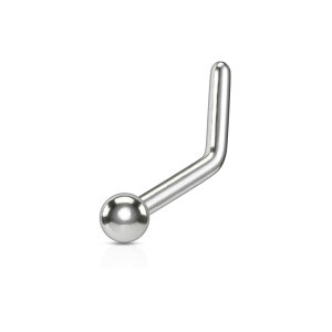 Titan - Nasenstecker -  L-Form - 3 Formen Kugel