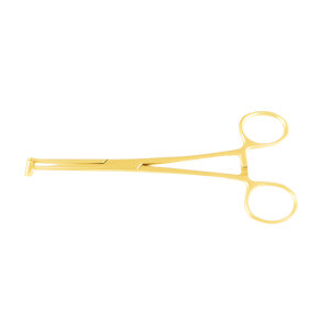 Tragus forceps with Bucket End - closed - gold - 16 cm