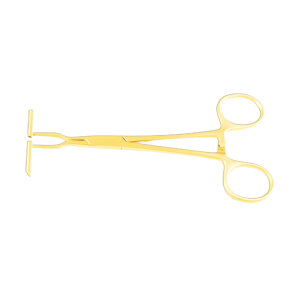 Septum forceps with guide - straight - gold - 14 cm