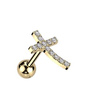 Steel - Barbell - Curved Cross Top- - CZ Paved