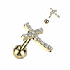 Steel - Barbell - Curved Cross Top- - CZ Paved