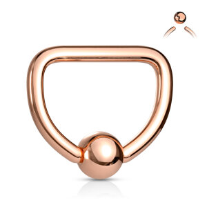 Rosegold Steel - BCR clamp ring - D-shape