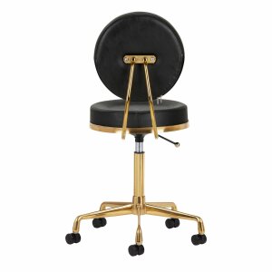 Tattoo stool with backrest - gold black