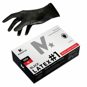 Latex - Gloves - Black - 100 pcs. - powderfree - Black...