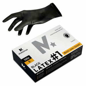 Latex - Handschuhe - schwarz - 100 Stk. - puderfrei - Black Latex #1 S