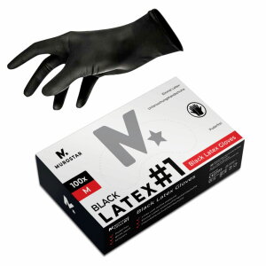 Latex - Handschuhe - schwarz - 100 Stk. - puderfrei - Black #1 M