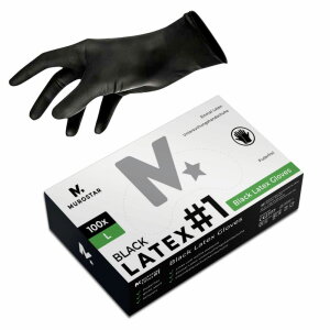 Latex - Handschuhe - schwarz - 100 Stk. - puderfrei -...