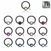 8 mm - 3 mm - LG - Vert clair/Vert clair - Titane noir - Bague de serrage BCR avec bille plate - Cristal - 1,2 mm