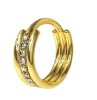 Steel - Hinged Segment Clicker - Center Jeweled - Crystal Gold 10 mm
