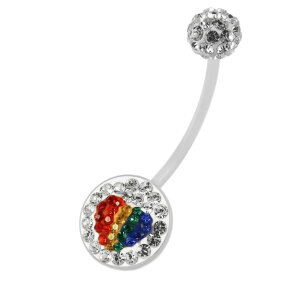 Bioflex - Belly Ring - pregnancy - jeweled Colorful Heart