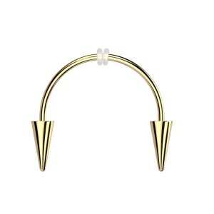 Stahl - Vampire Piercing - Lippenring - Hufeisen Gold