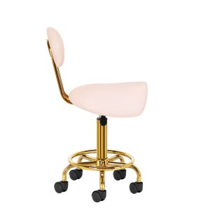 Tattoo saddle stool - pink gold - with backrest