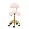 Tattoo saddle stool - pink gold - with backrest