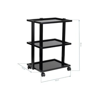 Tattoo Assistant - black - rollable - glass shelves