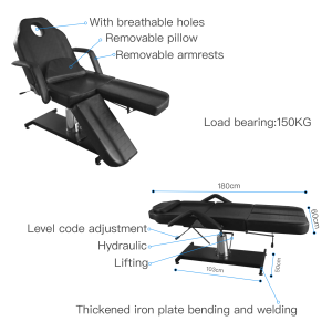 Tetovací lehátko - hydraulické #2 - černé