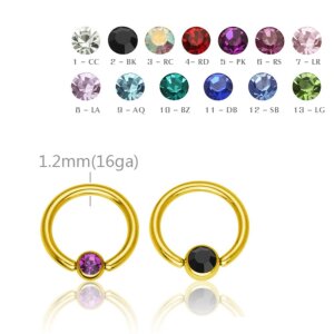 Gold Steel - BCR ball closure ring - crystal - 1,2 mm 8...