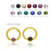Gold Steel - BCR ball closure ring - crystal - 1,2 mm 8 mm - 3 mm - LG