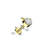 Titanium - labret - internal thread - crystal - kitty 1,2 x 6 mm Silver AQ
