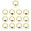 8 mm - 3 mm - CC - Crystal Clear/ Kristallklar - Gold Steel - BCR Klemmring mit Flatball - Kristall - 1,2 mm