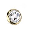 Titan - Dermal Anchor - Innengewinde 0,9 mm - Flat - Kristall - 1,2 mm 3 mm GDC CC - Gold Crystal Clear