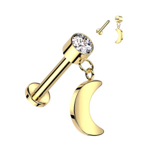 Titane - Labret - Filet femelle - Cristal - lune...